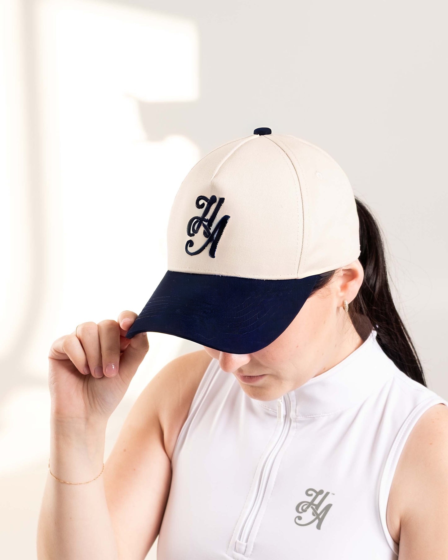 Navy & Cream Strapback