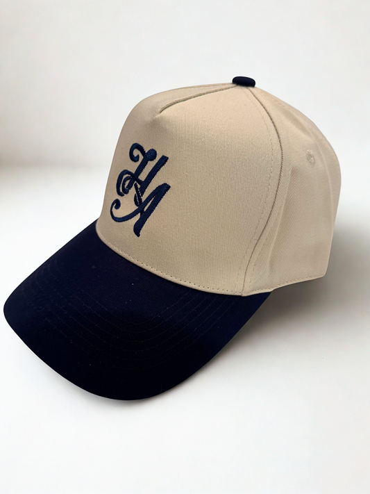 Navy & Cream Strapback